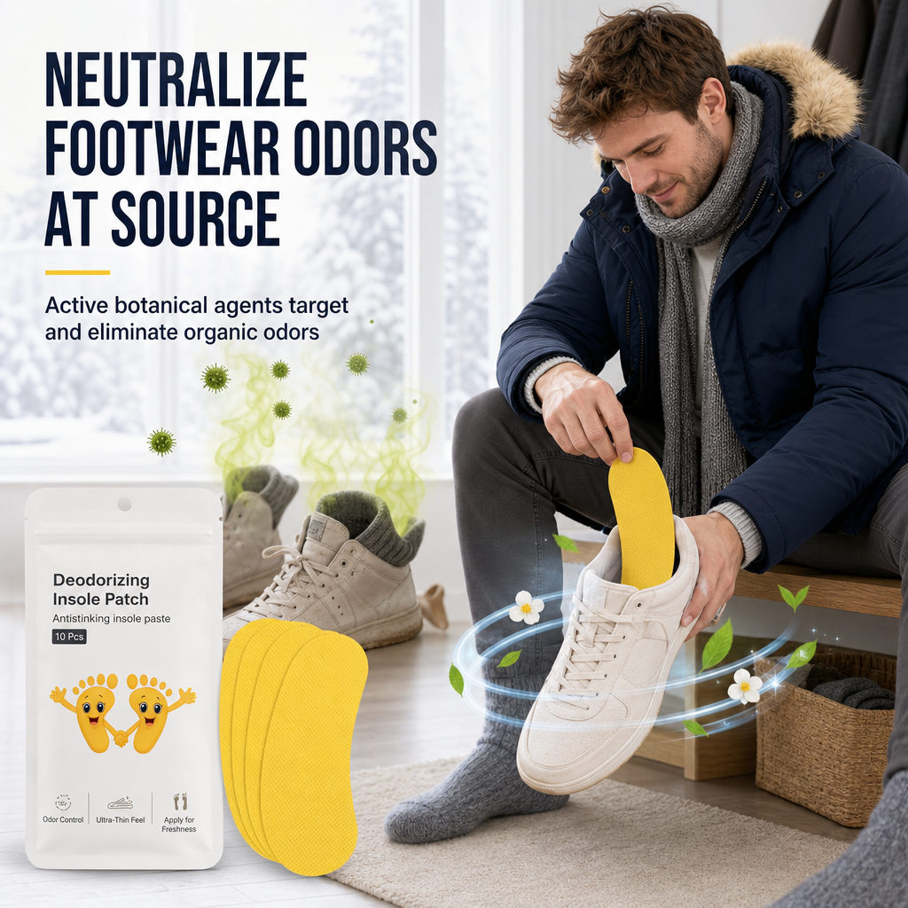Lemon Scented Shoe Deodorizer Patches Odor Eliminating Stickers for Sneakers and Insoles 10 Pieces