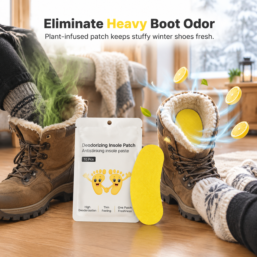 Lemon Scented Shoe Deodorizer Patches Odor Eliminating Stickers for Sneakers and Insoles 10 Pieces