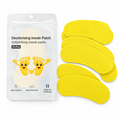 Lemon Scented Shoe Deodorizer Patches Odor Eliminating Stickers for Sneakers and Insoles 10 Pieces