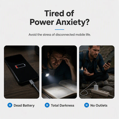 🔋50% OFF NOW! Emergency Backup Portable Power Bank – Universal Fast Charger with LED Flashlight, Matte Finish External Battery Pack for Phone Outdoor Camping Travel