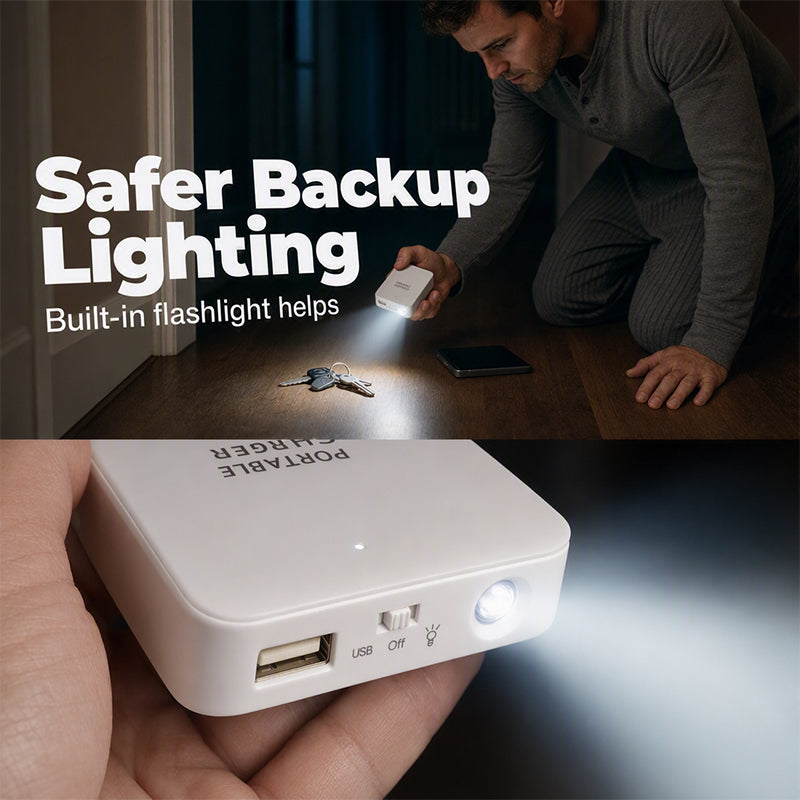 🔋50% OFF NOW! Emergency Backup Portable Power Bank – Universal Fast Charger with LED Flashlight, Matte Finish External Battery Pack for Phone Outdoor Camping Travel