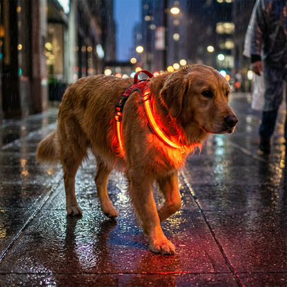 LED Light-Up Dog Harness for Night Walking