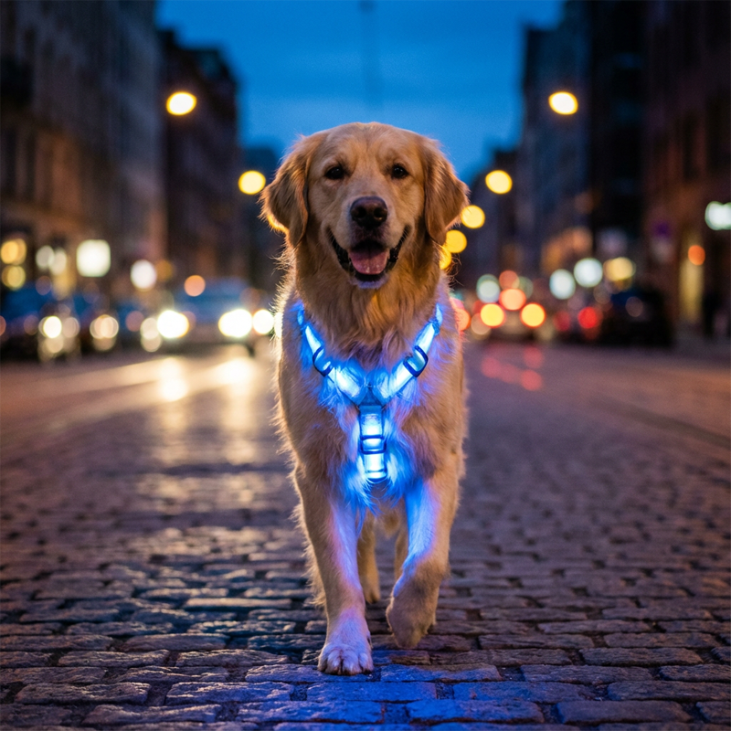 LED Light-Up Dog Harness for Night Walking
