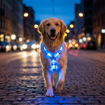 LED Light-Up Dog Harness for Night Walking