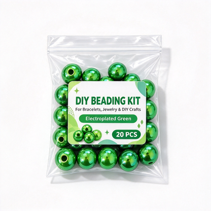DIY Electroplated Glossy Round Beads Craft Set