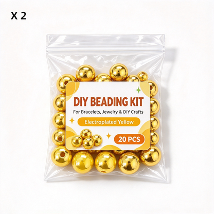 DIY Electroplated Glossy Round Beads Craft Set