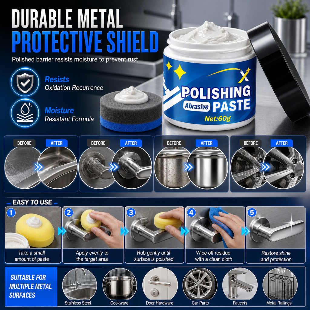 Metal Polishing Paste with Sponge for Stainless Steel Copper Aluminum Alloy and Mechanical Part Surfaces