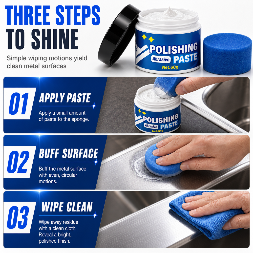 Metal Polishing Paste with Sponge for Stainless Steel Copper Aluminum Alloy and Mechanical Part Surfaces