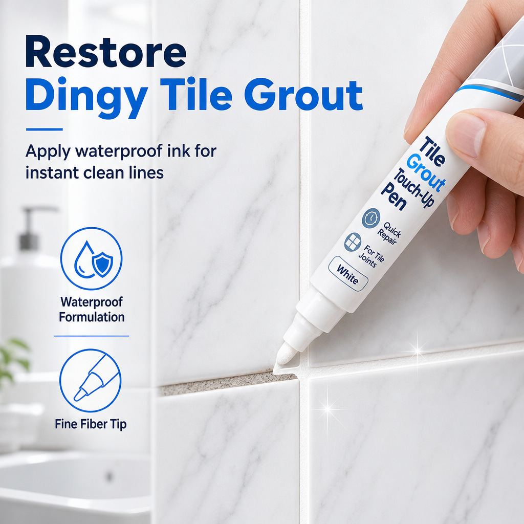 White Tile Grout Repair Pen