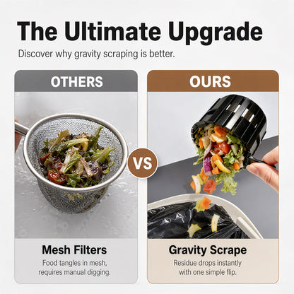 🚰 Gravity-Scrape Kitchen Sink Strainer Basket