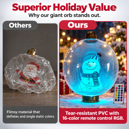 Inflatable Christmas Ball with Colorful LED Lights