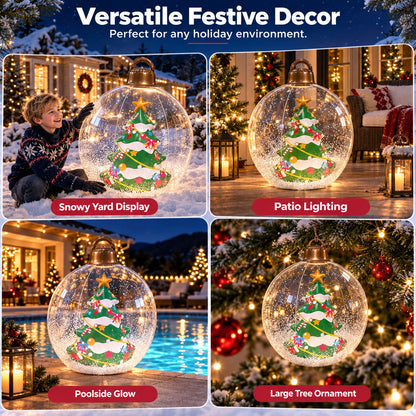 Inflatable Christmas Ball with Colorful LED Lights