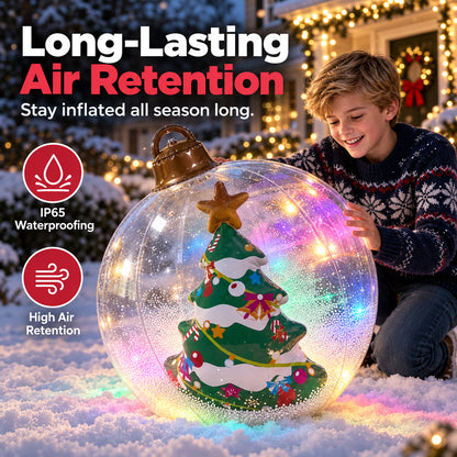Inflatable Christmas Ball with Colorful LED Lights