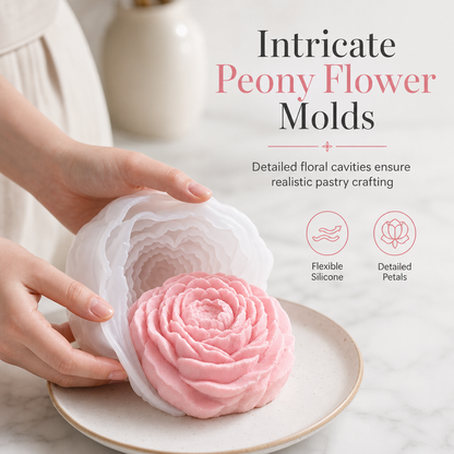 Peony Flower Silicone Mold for Cake
