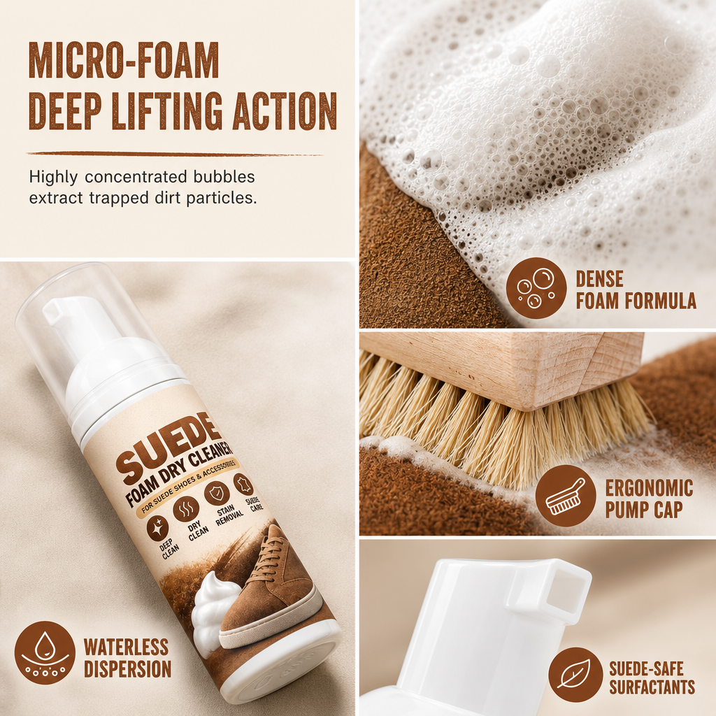 Suede and Nubuck Foam Dry Cleaner with Towel