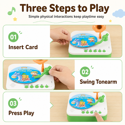 🥳2026 HOT SALE🥳💞50K+ SOLD! 🎵🧸 50% OFF! Kids Bluetooth Learning Phonograph – tactile card play, bilingual learning & no screens! Safe, fun early education for grandkids! 🛡️✅