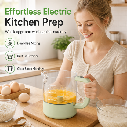 Automatic Electric Kitchen Mixer and Rice Washer USB Rechargeable Egg Beater