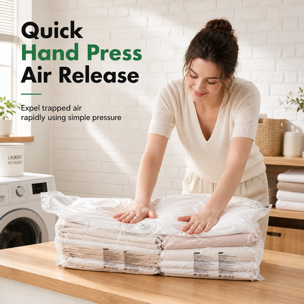 Vacuum Compression Storage Bags for Clothes PA and PE Space Saving Sealed Bags for Travel and Home Storage
