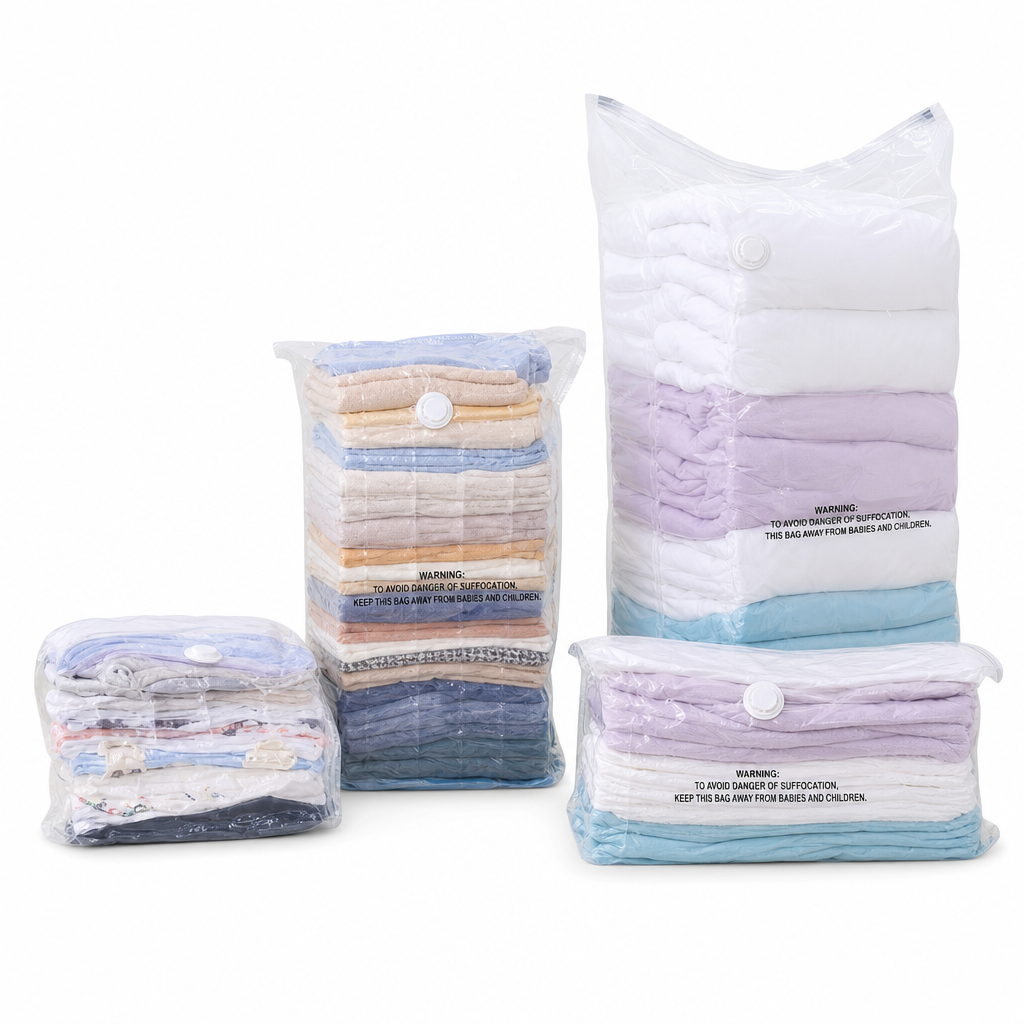 Vacuum Compression Storage Bags for Clothes PA and PE Space Saving Sealed Bags for Travel and Home Storage