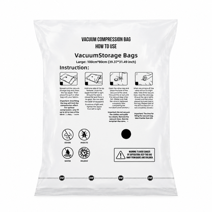 Vacuum Compression Storage Bags for Clothes PA and PE Space Saving Sealed Bags for Travel and Home Storage