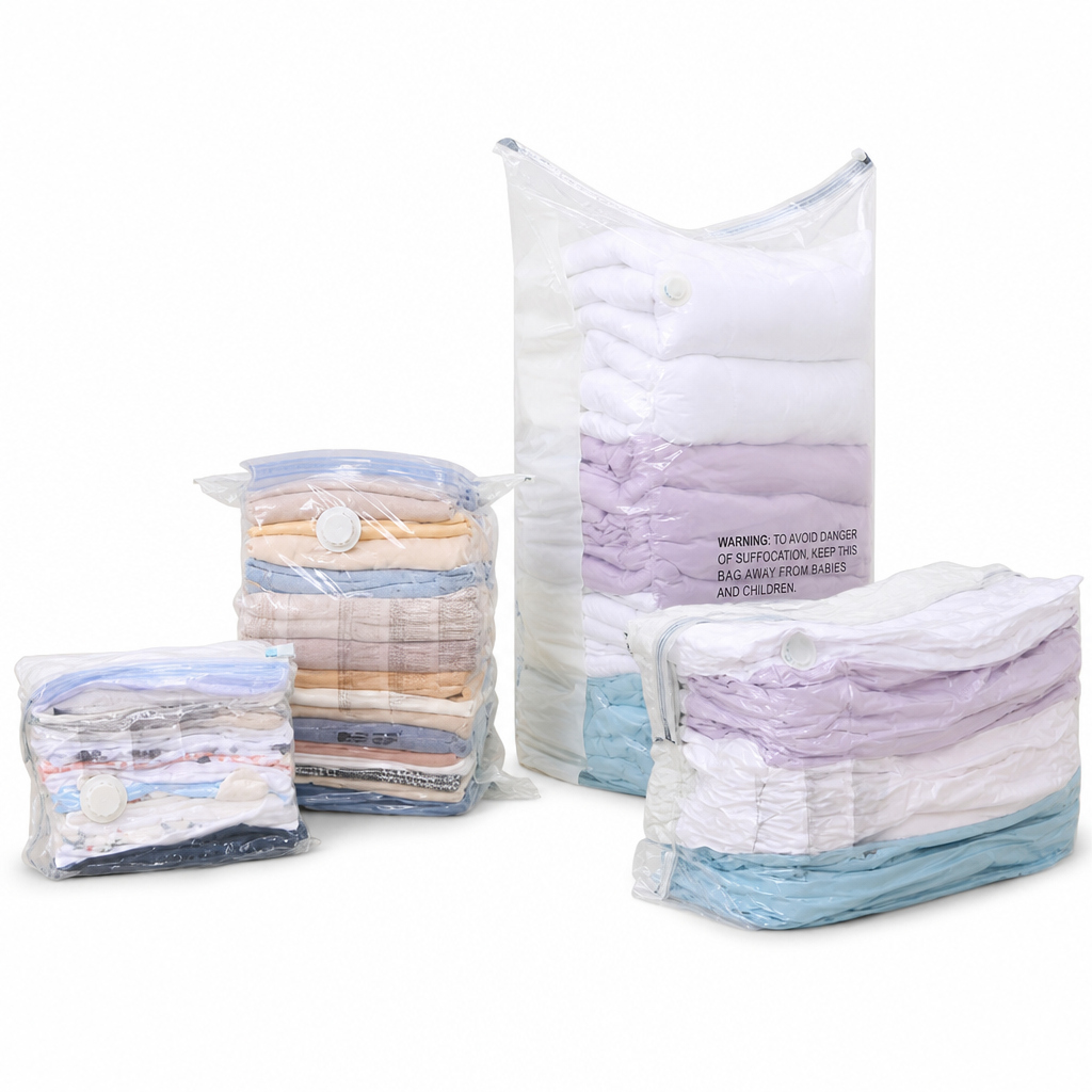 Vacuum Compression Storage Bags for Clothes PA and PE Space Saving Sealed Bags for Travel and Home Storage