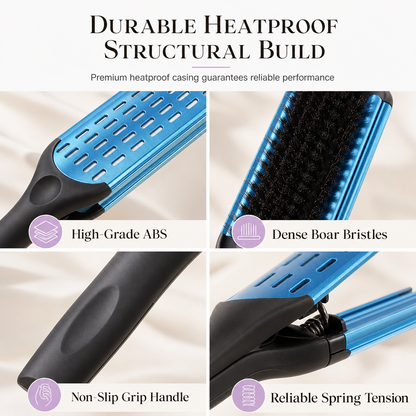Smooth Frizz Without Heat Instantly! V-Shaped Hair Straightening Comb