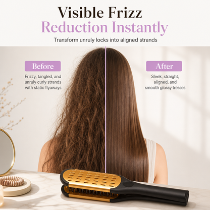 Smooth Frizz Without Heat Instantly! V-Shaped Hair Straightening Comb
