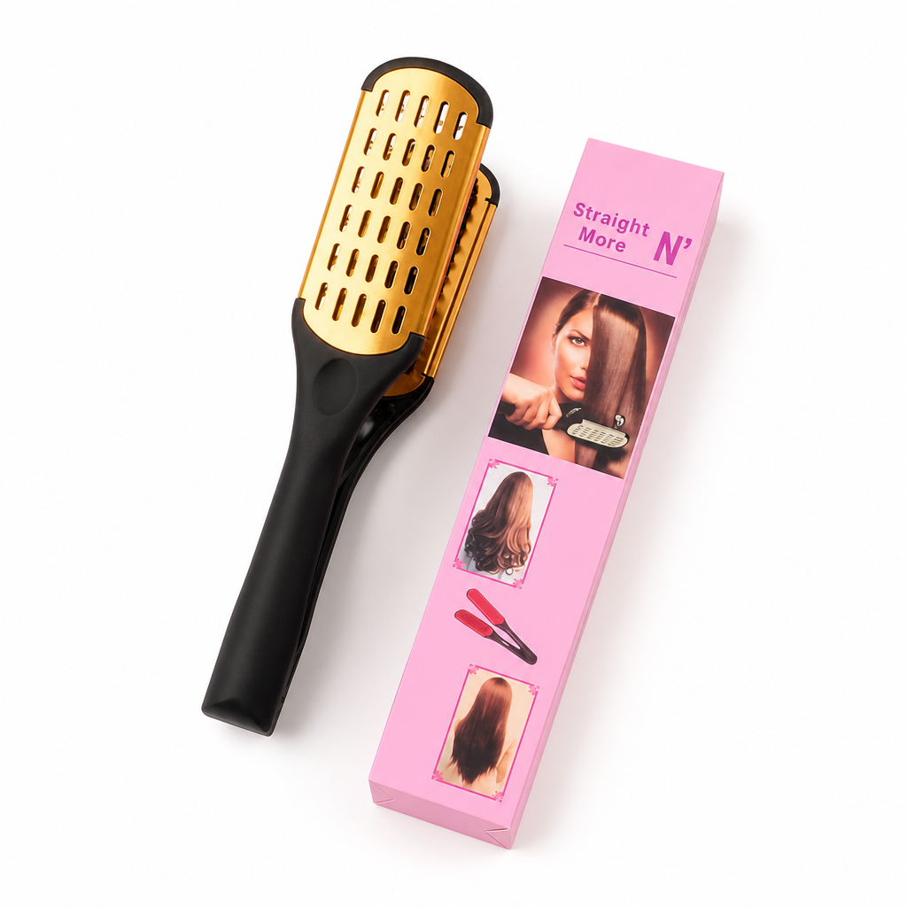 Smooth Frizz Without Heat Instantly! V-Shaped Hair Straightening Comb