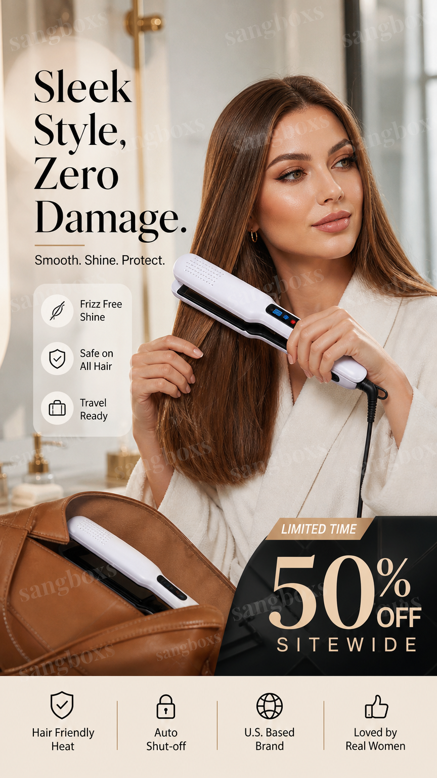 2-in-1 Hair Straightener and Curler with Negative Ionic Care