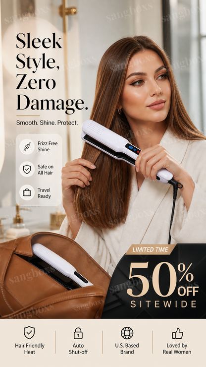 2-in-1 Hair Straightener and Curler with Negative Ionic Care