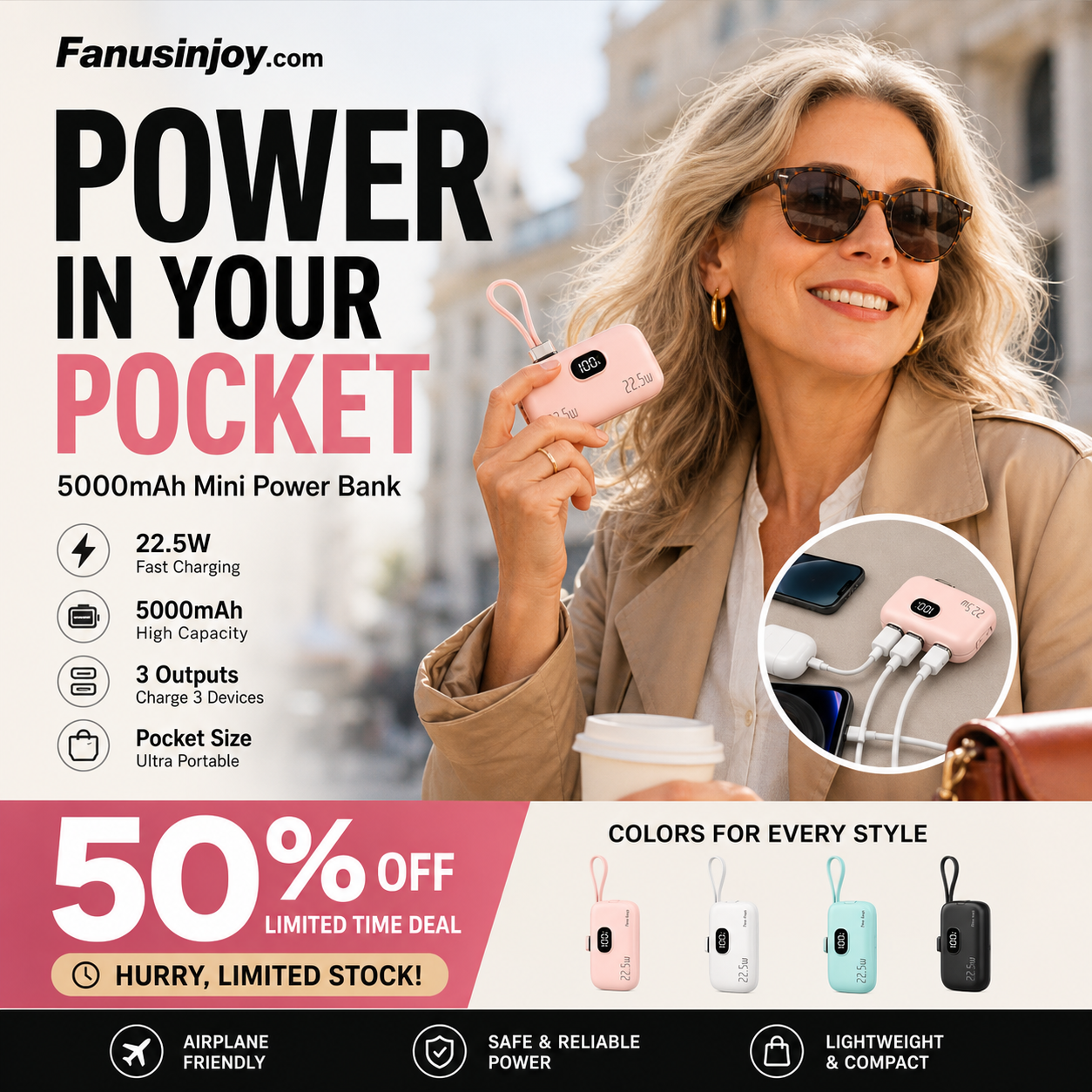 ⏳Time-Limited Special⏰5000mAh Mini Power Bank – Portable, Universal Compatibility 🔋🔌【Limited Offer】