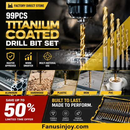 Factory Outlet-99pcs Titanium Coated Drill Bit Set