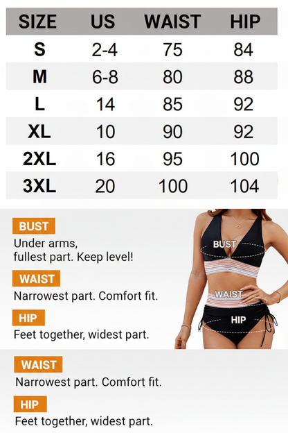 🔥Last Day Sales 50% off!😍👙High Waisted Tummy Control Color Block Bikini Sets
